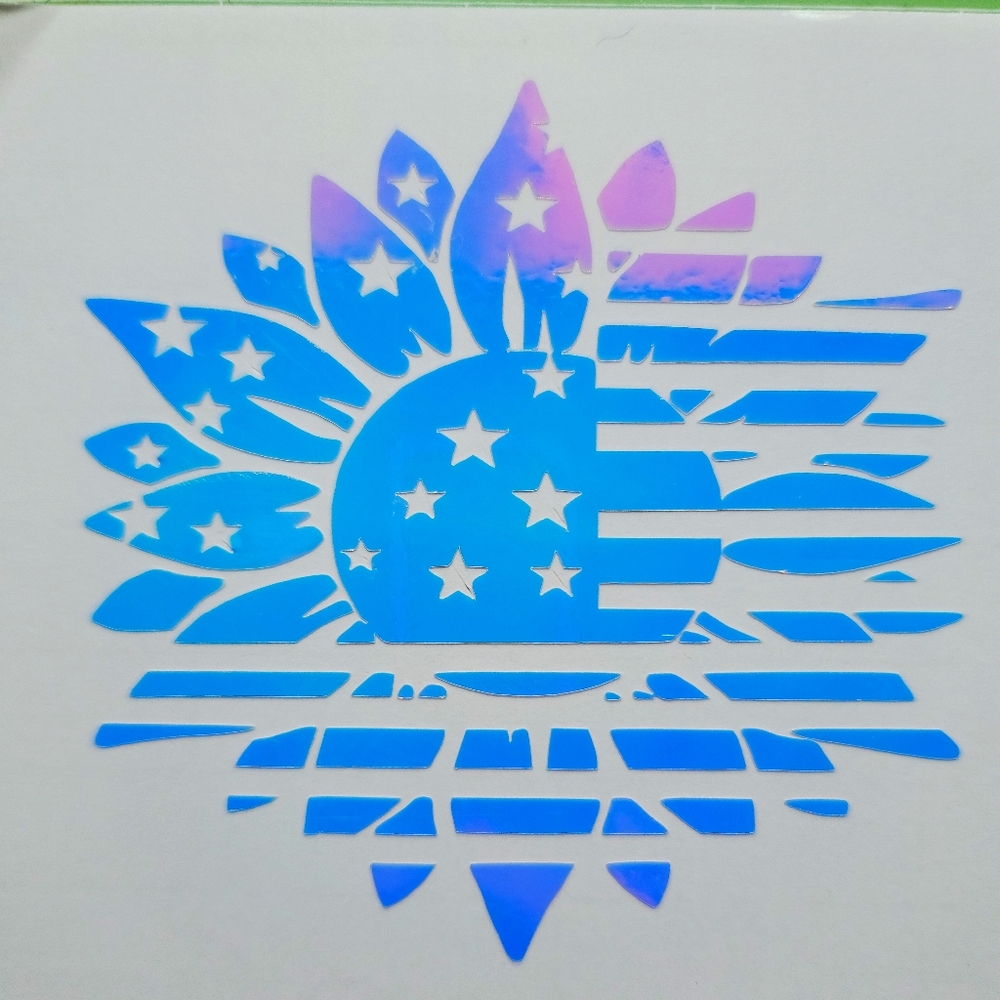 American Flag sunflower decal